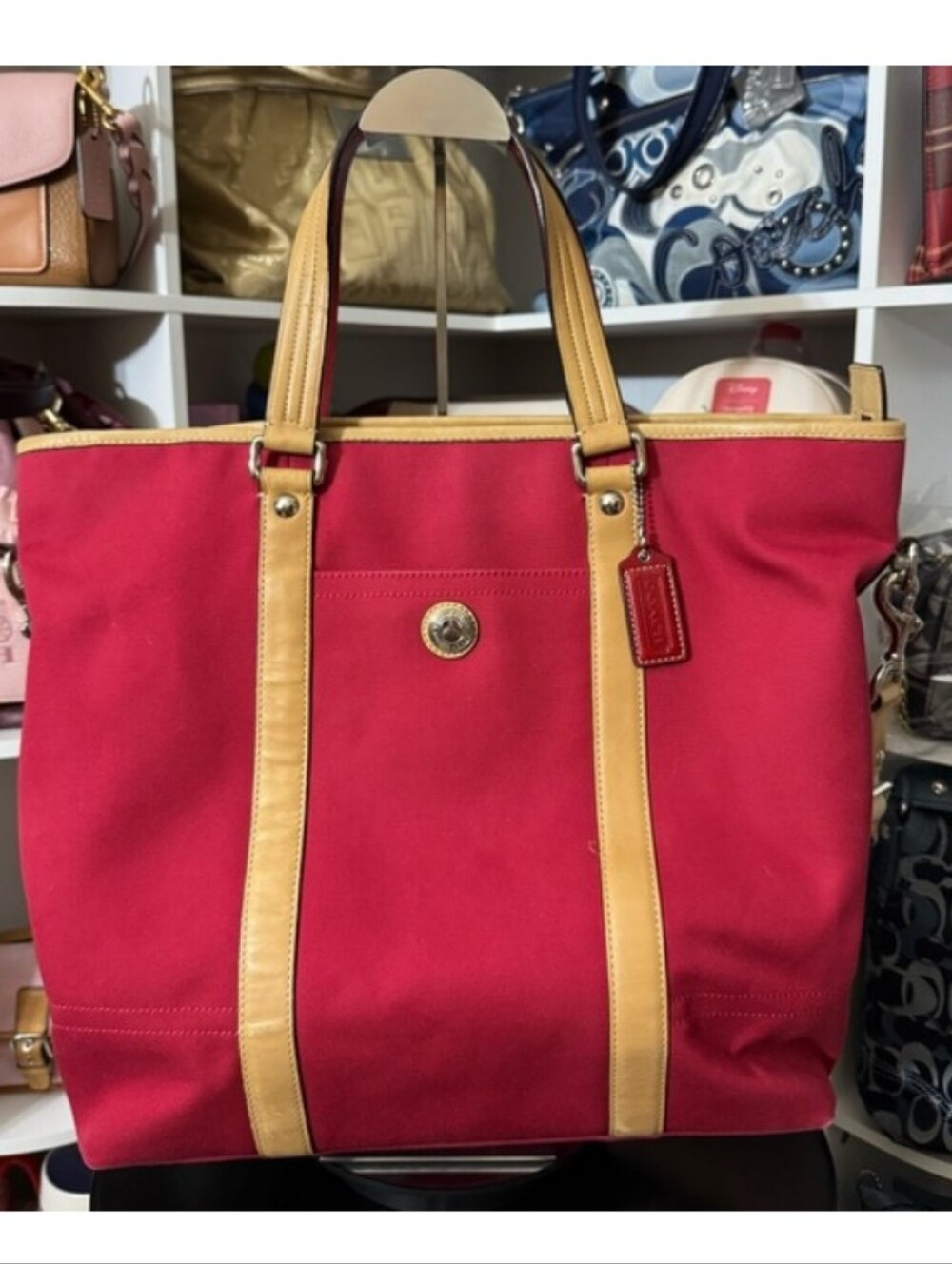 Coach Red Voyager Tote Bag EUC